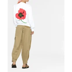 Sweatshirts|Striktrøjer & Sweatere<Kenzo Poppy Crewneck Sweatshirt Hvid