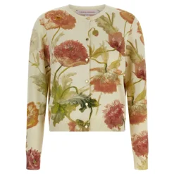Striktrøjer & Sweatere<Carolina Herrera Poppy-Print Cardigan Multifarvet