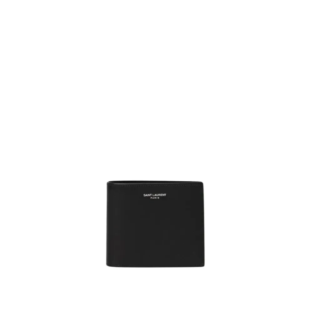 Punge & Kortholder<Saint Laurent Premium Læder Bifold Pung Sort