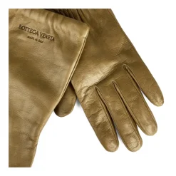 Handsker<Bottega Veneta Prægede Logo Læderhandsker Grøn