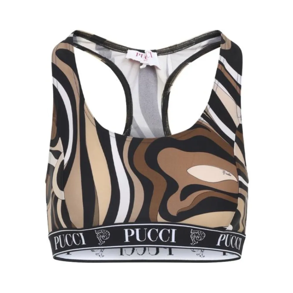 T-Shirts & Toppe<Pucci Printed Racerback Sports BH Sort