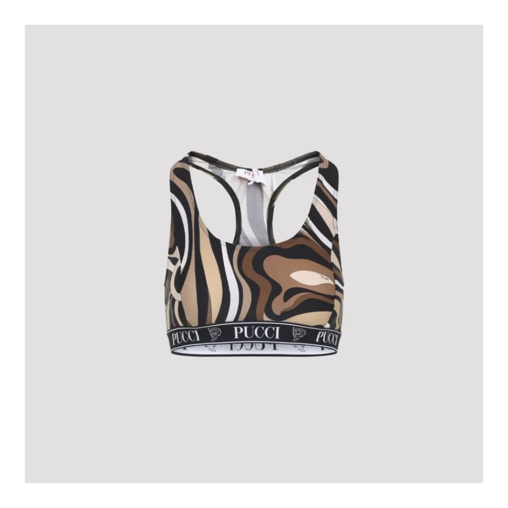 T-Shirts & Toppe<Pucci Printed Racerback Sports BH Sort