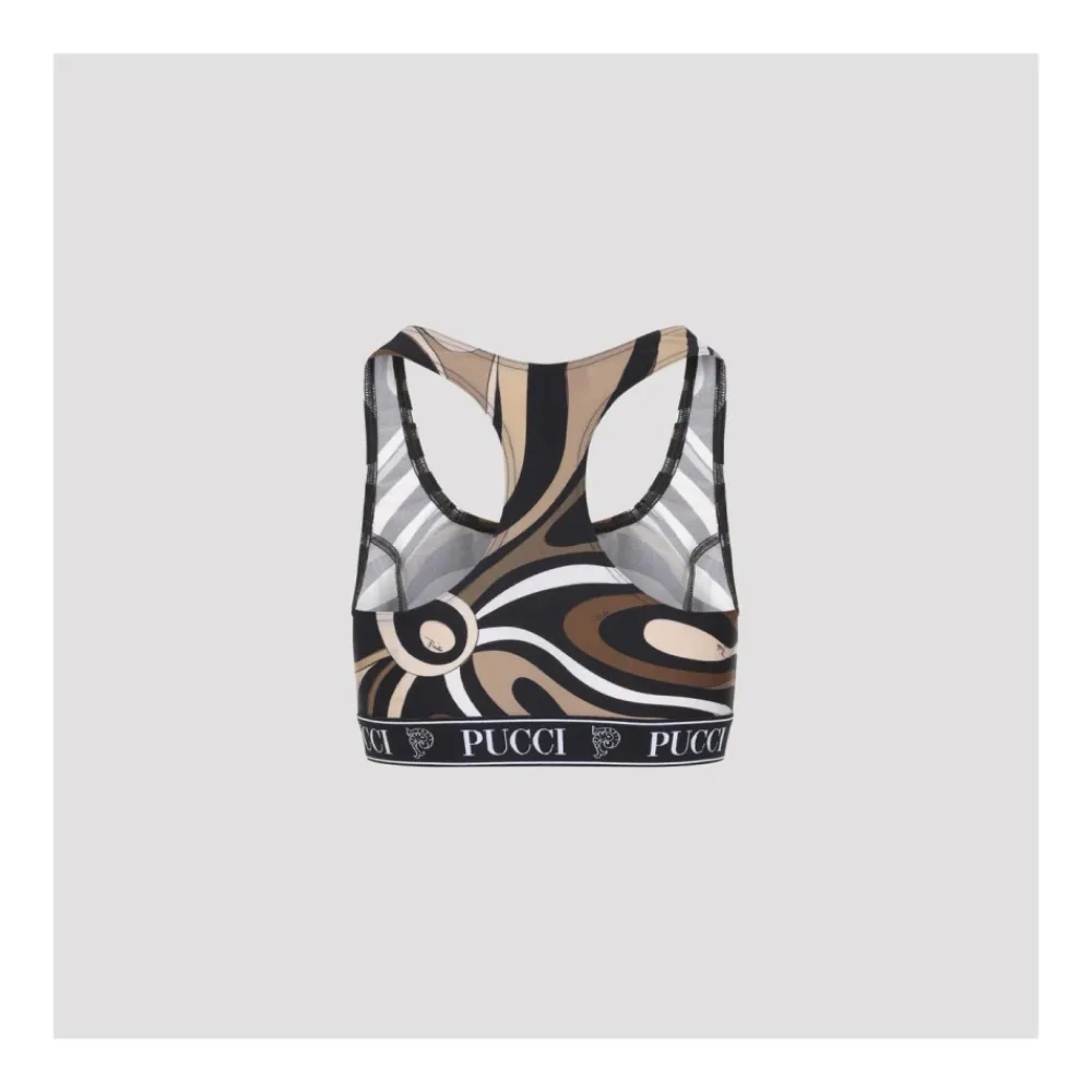 T-Shirts & Toppe<Pucci Printed Racerback Sports BH Sort