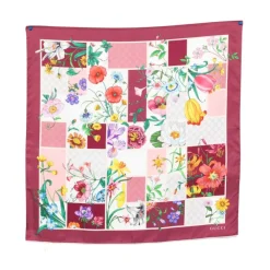 Tørklæder<Gucci Printed Silk Foulard Multifarvet