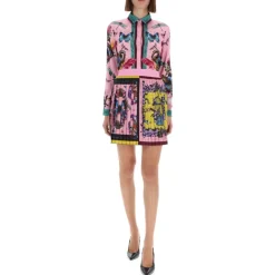 Bluser & Skjorter^Versace Jeans Couture Printed Silk Shirt Multifarvet