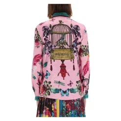 Bluser & Skjorter^Versace Jeans Couture Printed Silk Shirt Multifarvet