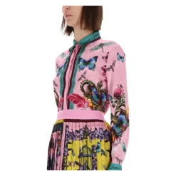 Bluser & Skjorter^Versace Jeans Couture Printed Silk Shirt Multifarvet