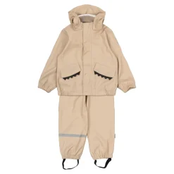 Overtøj^Mikk-Line PU Regnsæt med Seler Beige