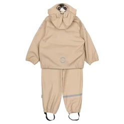 Overtøj^Mikk-Line PU Regnsæt med Seler Beige