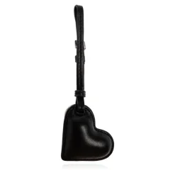 Tilbehør Til Tasker<Michael Kors Puffy Heart Leather Bag Charm Sort