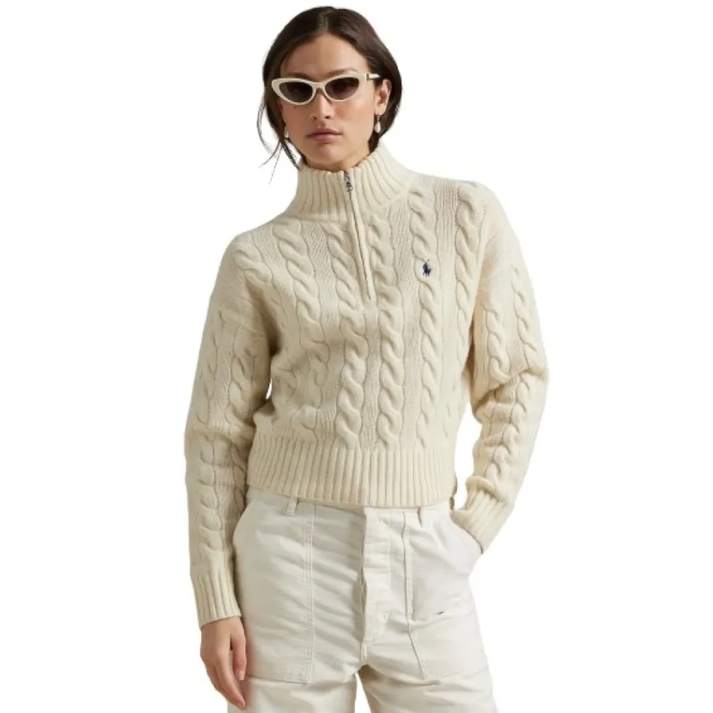 Striktrøjer & Sweatere<Polo Ralph Lauren Pull col camionneur demi zip Beige
