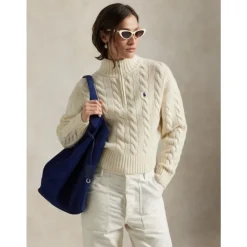 Striktrøjer & Sweatere<Polo Ralph Lauren Pull col camionneur demi zip Beige