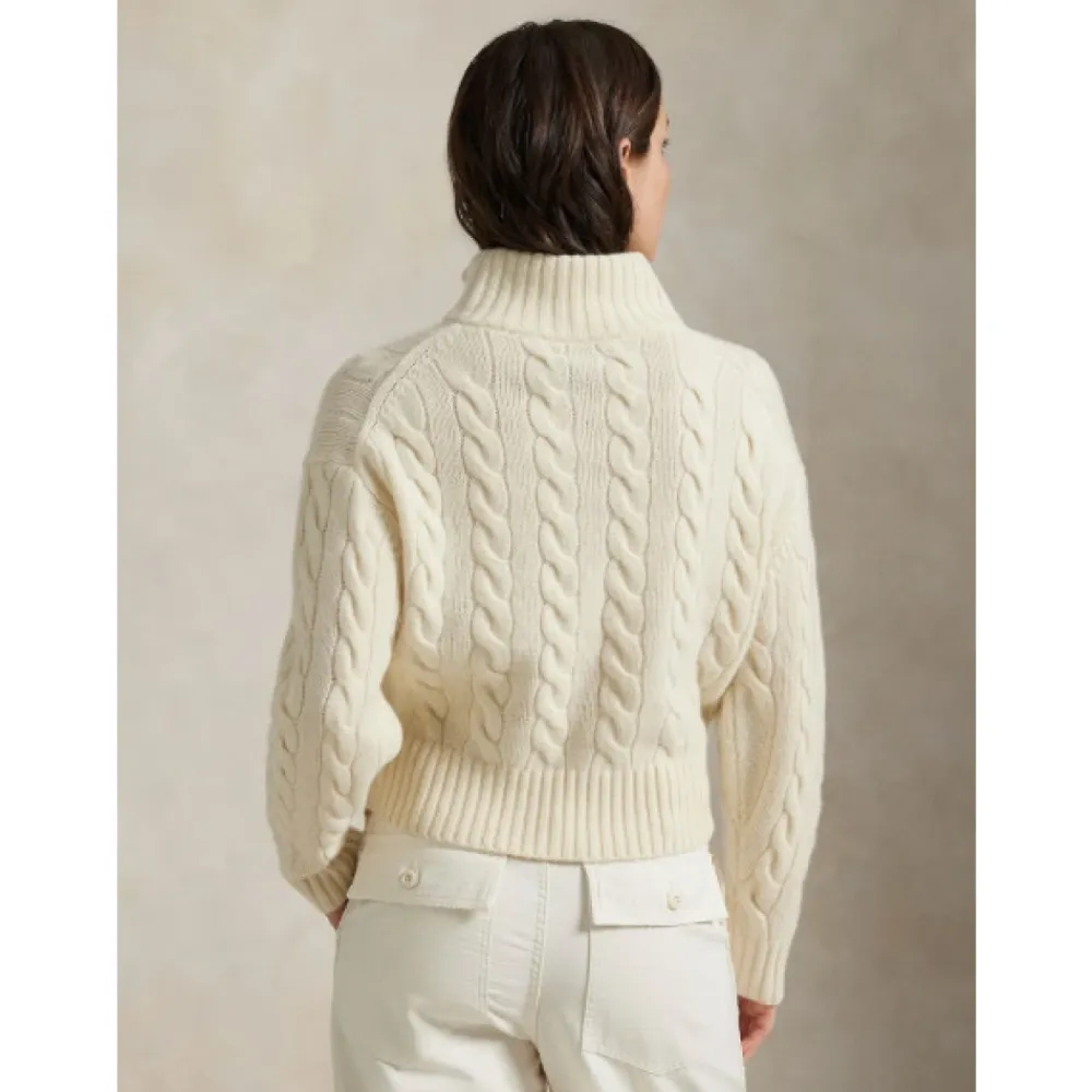 Striktrøjer & Sweatere<Polo Ralph Lauren Pull col camionneur demi zip Beige