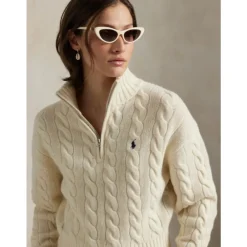 Striktrøjer & Sweatere<Polo Ralph Lauren Pull col camionneur demi zip Beige
