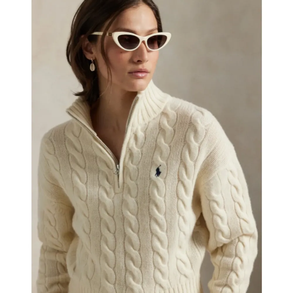 Striktrøjer & Sweatere<Polo Ralph Lauren Pull col camionneur demi zip Beige