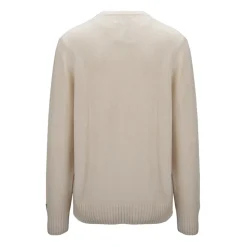 Strik^MC2 Saint Barth Pullover Sweater med Broderet Logo Beige