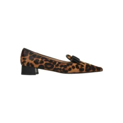 Pumps|Stiletter<Gender Pumps i kalveskind med dyreprint Brun