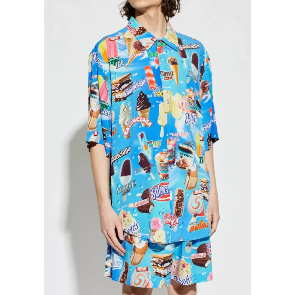 Skjorter<Balenciaga Pyjama Shirt Blå