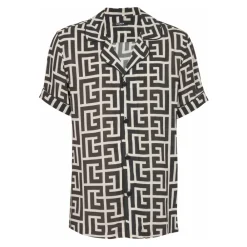 Skjorter^Balmain Pyjama skjorte med monogramtryk Sort