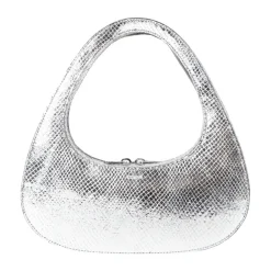 Skuldertasker<Coperni Python-Embossed Baguette Swipe Taske Grå