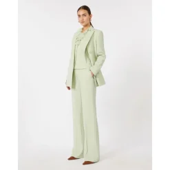 Bukser^Max Mara Studio Quasar Wool Crepe Trousers Grøn
