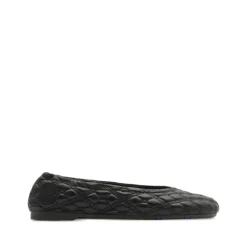 Ballerina Sko<Burberry Quilted Equestrian Knight Ballerina Sko Sort