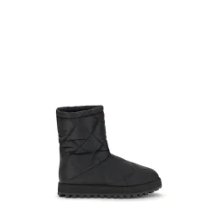 Vinterstøvler<Dolce & Gabbana Quiltede støvler med diamantmønster Sort