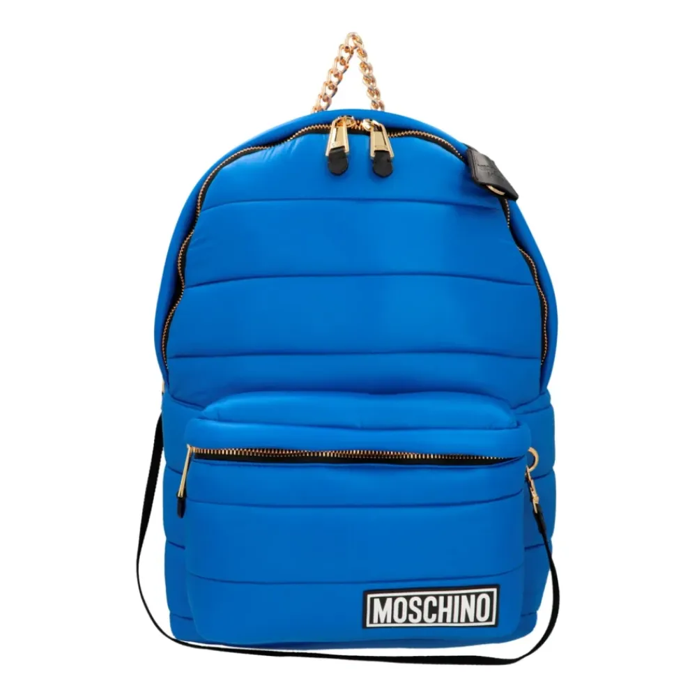 Rygsække^Moschino Quiltet Hætte Rygsæk Blå