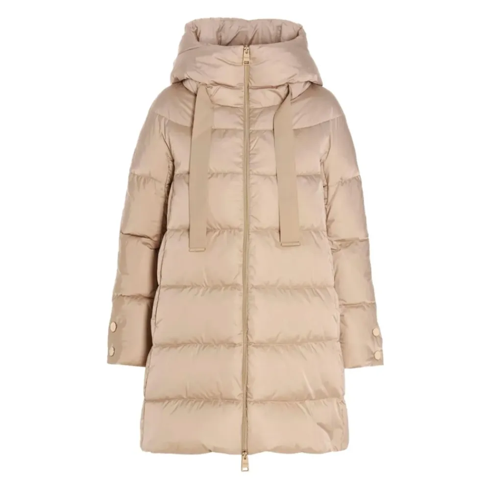 Frakker^Herno Quiltet hættetrøje med lynlås Beige