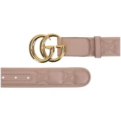 Bælter<Gucci Quiltet læderbælte med GG-motiv Pink