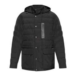 Jakker^Moncler Quiltet Navy Jakke med Logo Appliqué Blå