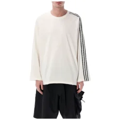 T-Shirts & Toppe|Træningstrøjer^Y-3 Raw Edge 3-Stripes Langærmet Trøje Hvid