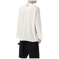 T-Shirts & Toppe|Træningstrøjer^Y-3 Raw Edge 3-Stripes Langærmet Trøje Hvid