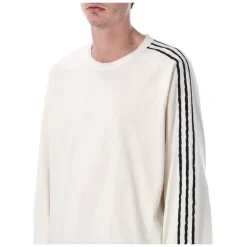 T-Shirts & Toppe|Træningstrøjer^Y-3 Raw Edge 3-Stripes Langærmet Trøje Hvid