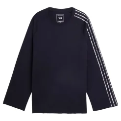 T-Shirts & Toppe|Træningstrøjer<Y-3 Raw Edge 3-Stripes Langærmet T-shirt Sort