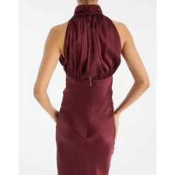 Kjoler<ROTATE Birger Christensen Halterneck Maxi Kjole Rød