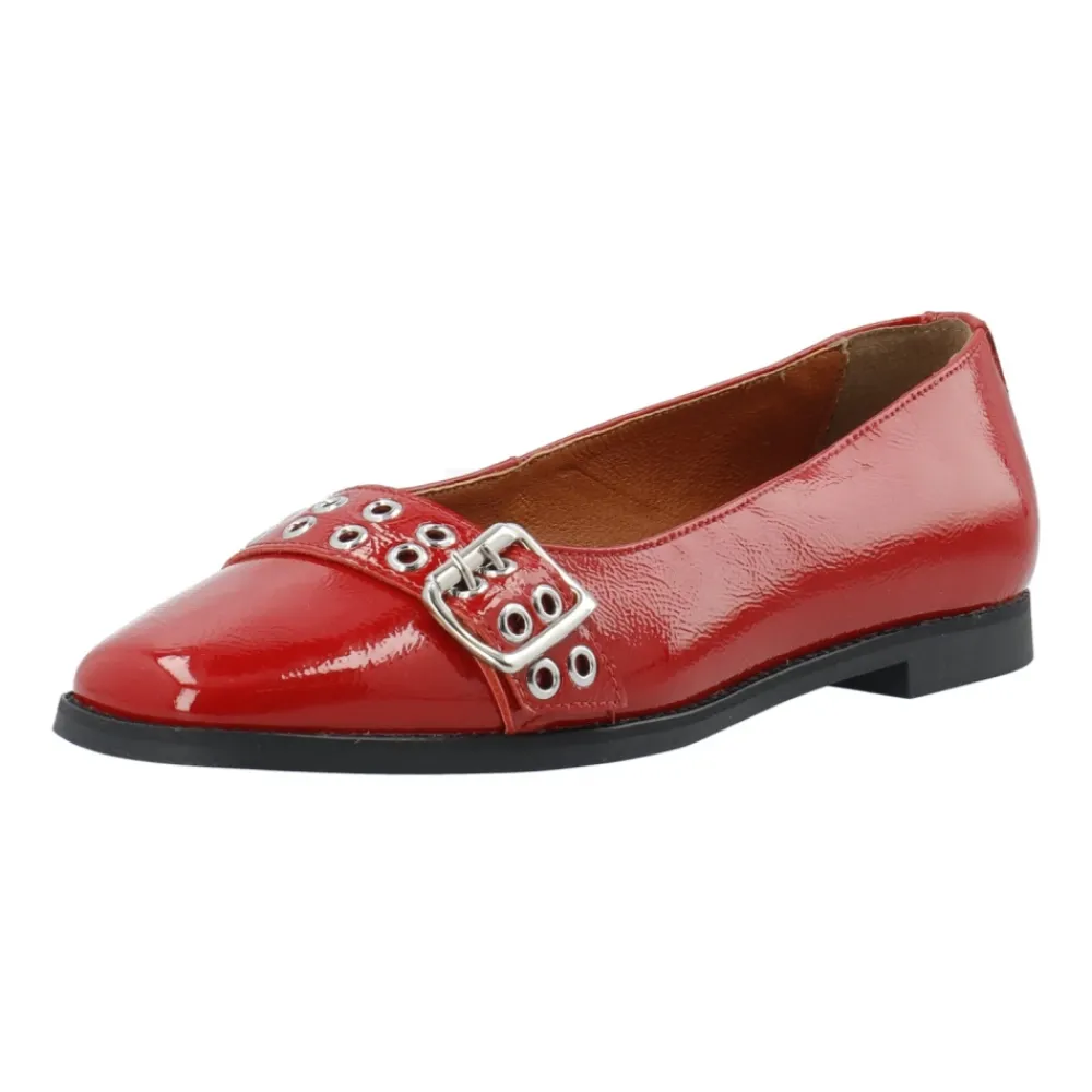 Ballerina Sko^Cashott Patent Diana Loafer Ballerina Sko Rød