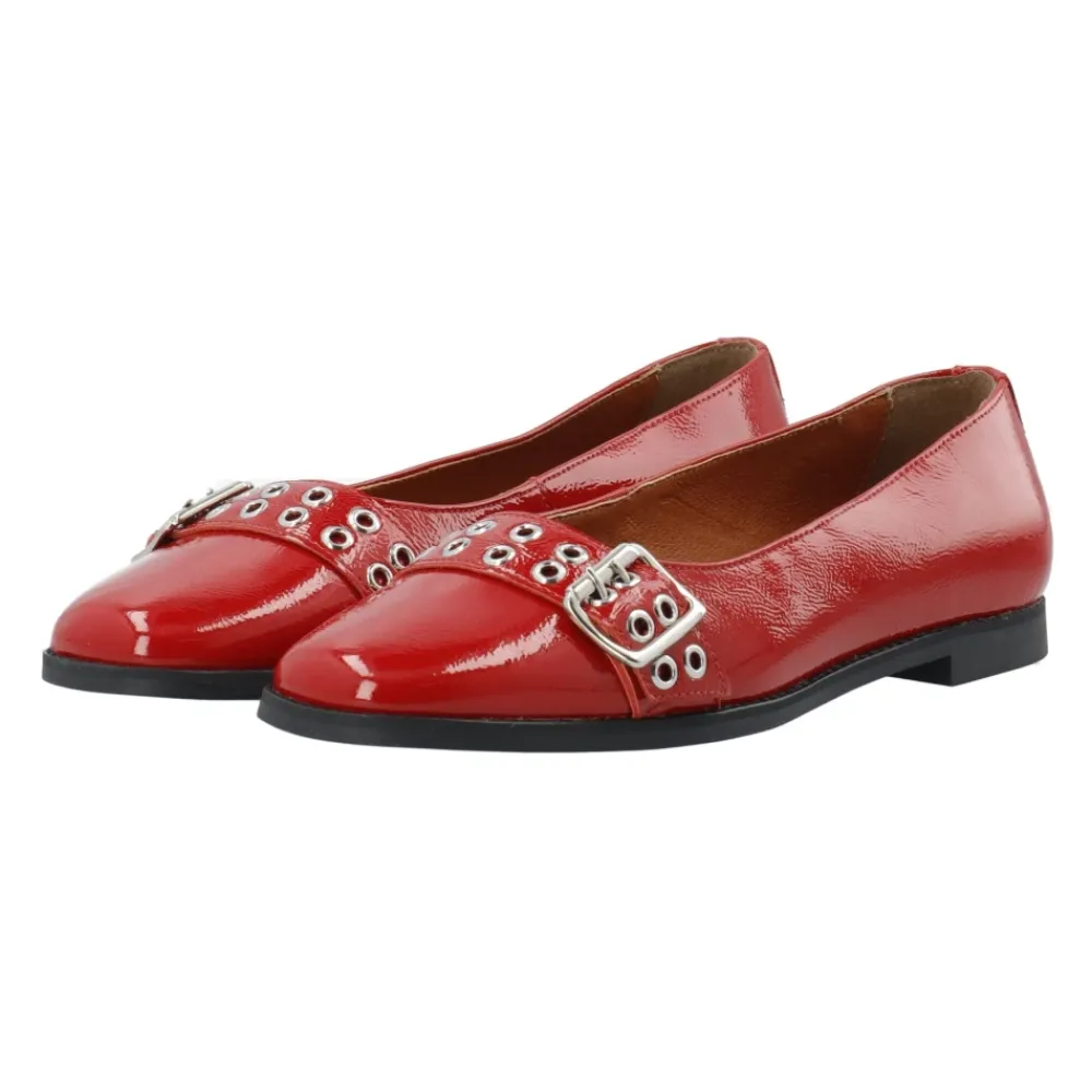 Ballerina Sko^Cashott Patent Diana Loafer Ballerina Sko Rød