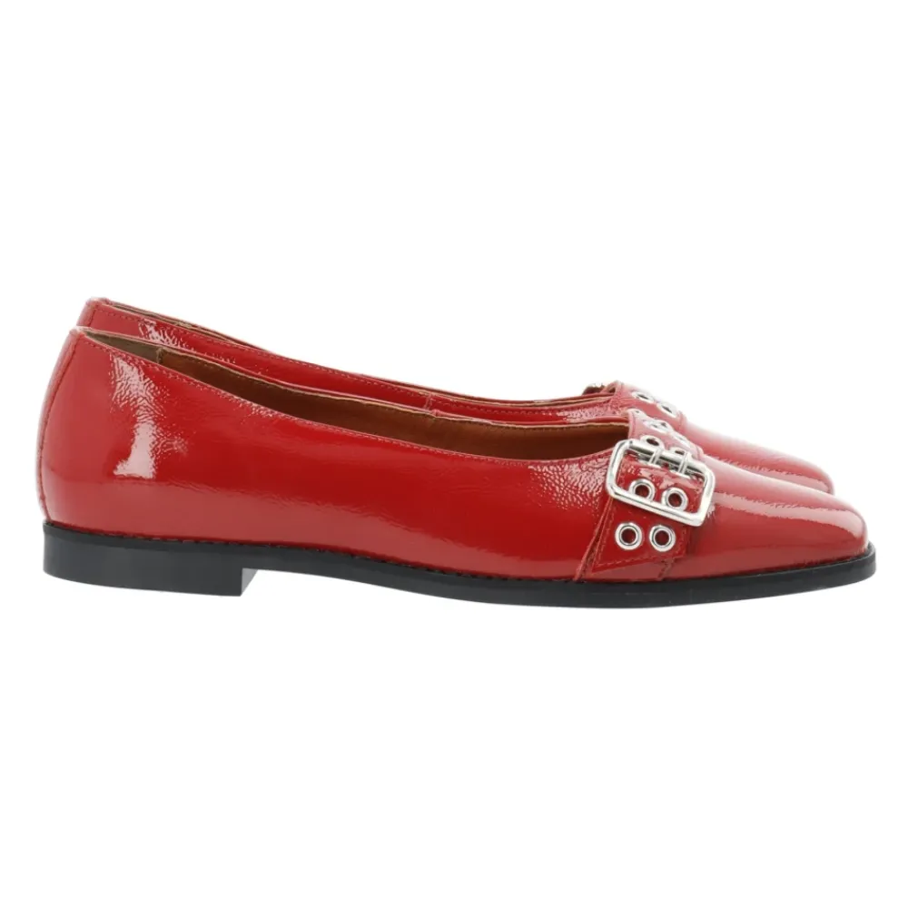 Ballerina Sko^Cashott Patent Diana Loafer Ballerina Sko Rød