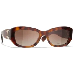 Solbriller^Chanel Rectangle Solbriller Brun