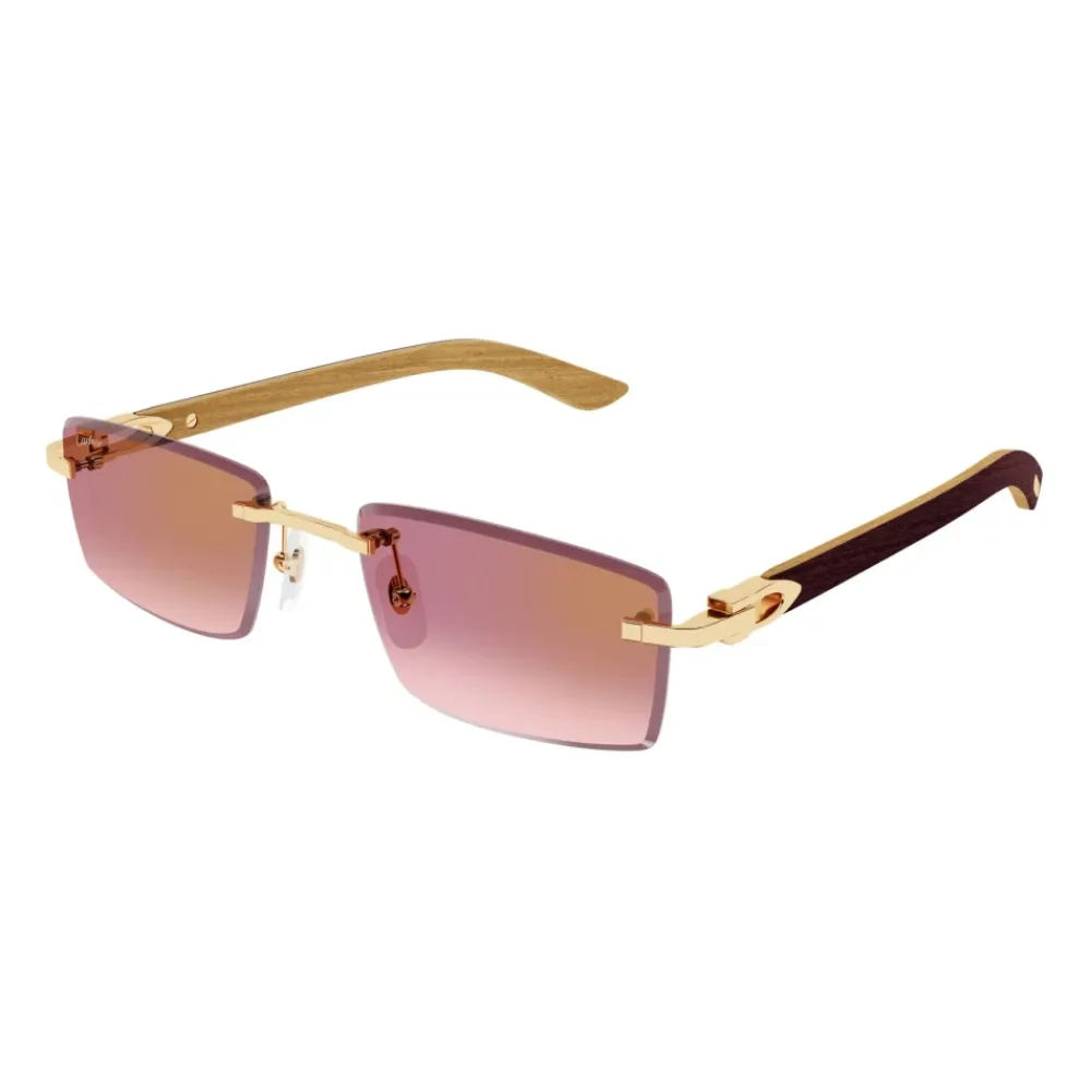 Solbriller<Cartier Rectangle Solbriller Gul