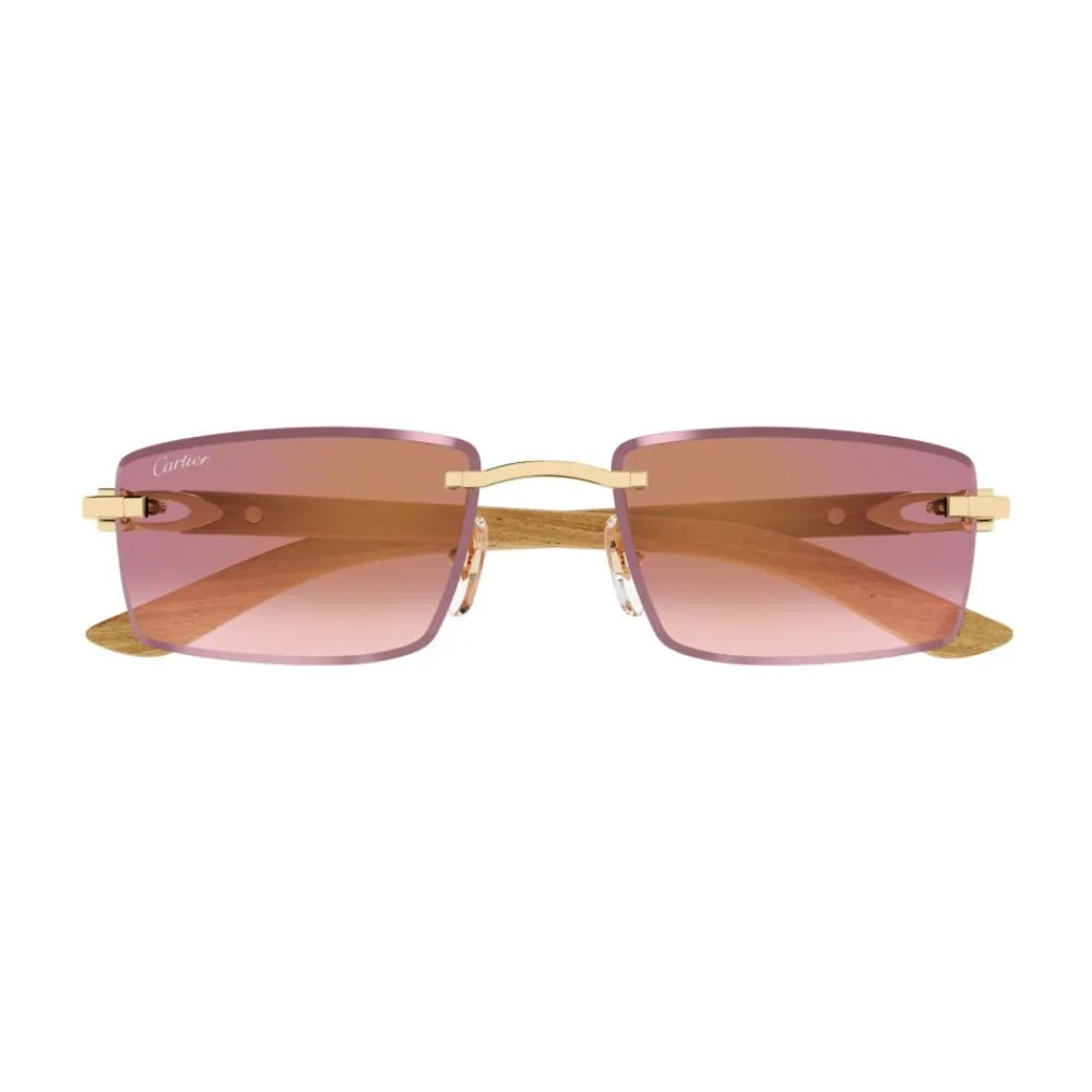 Solbriller<Cartier Rectangle Solbriller Gul