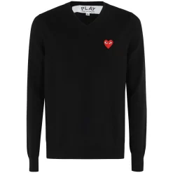 Strik^Comme des Garçons Play Red Heart Sweater Sort