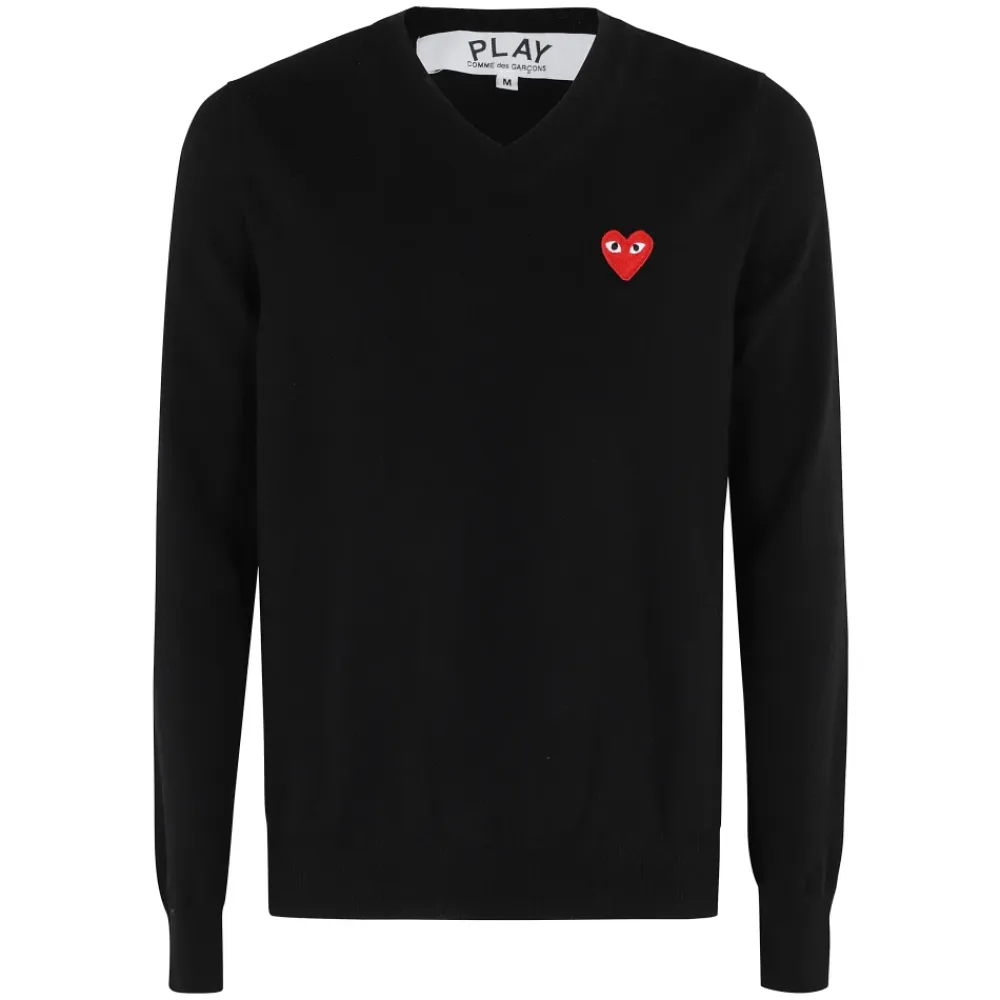 Strik^Comme des Garçons Play Red Heart Sweater Sort