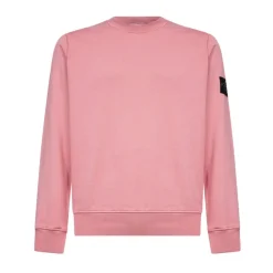 Trøjer|Sweatshirts^Stone Island Regular-fit Crewneck Sweatshirt Pink
