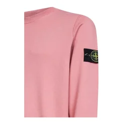 Trøjer|Sweatshirts^Stone Island Regular-fit Crewneck Sweatshirt Pink