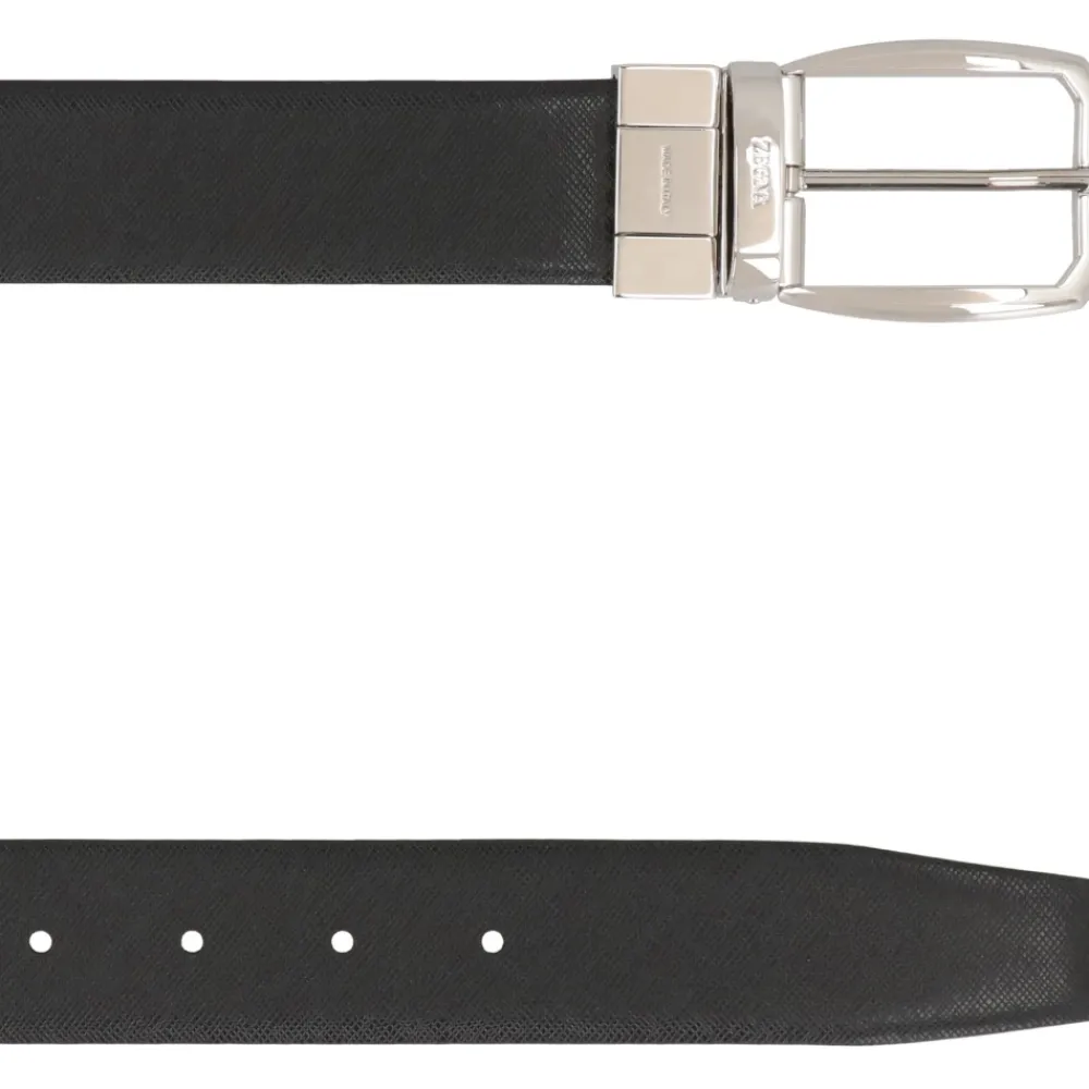 Bælter^Zegna Reversibelt læderbælte Sort