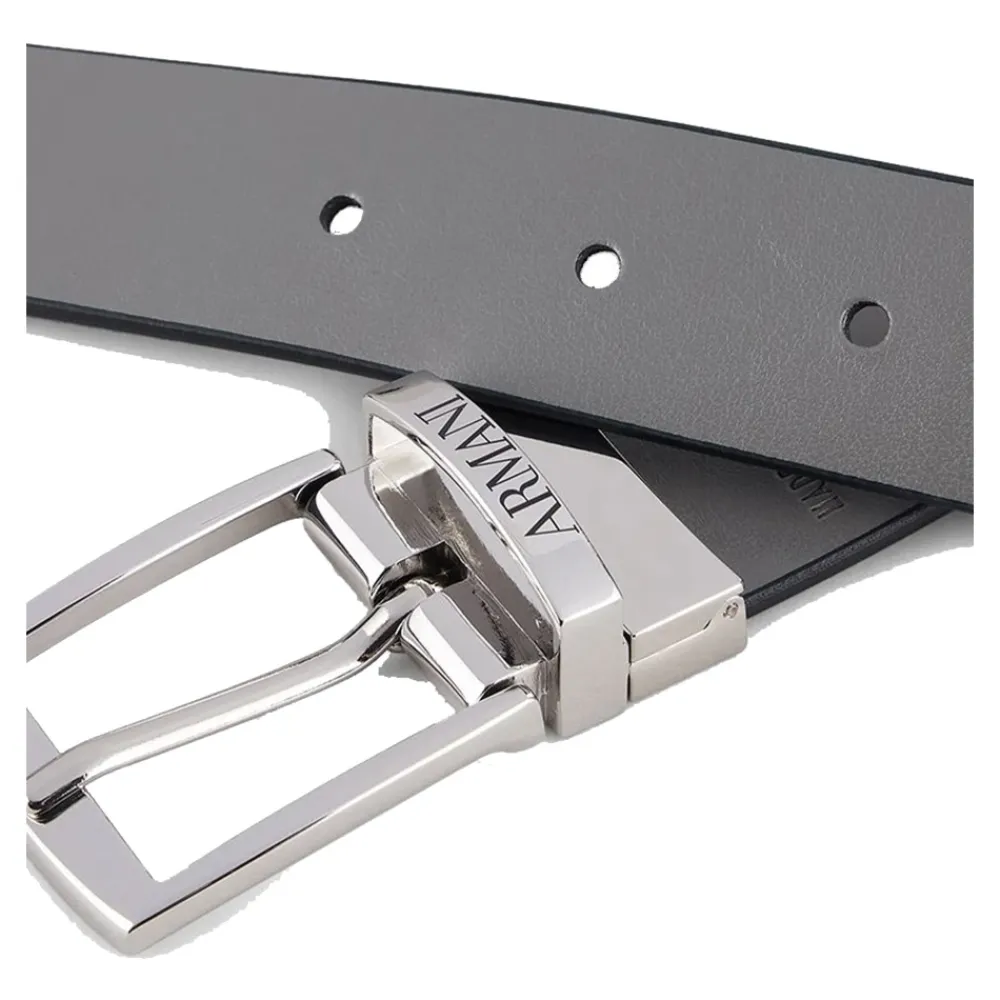 Bælter & Seler^Armani Reversibelt Logo Bælte Blå