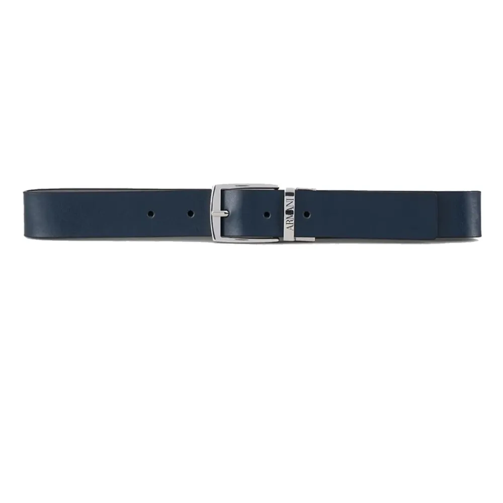 Bælter & Seler^Armani Reversibelt Logo Bælte Blå