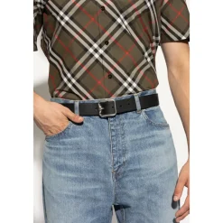 Bælter^Burberry Reversibelt Logo Graveret B-spænde Bælte Sort